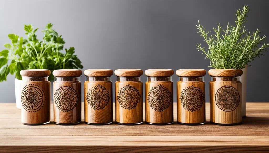 rustic spice jars