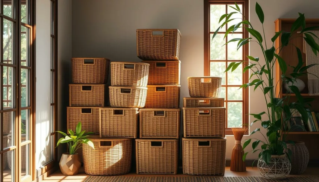 Bamboo basket storage