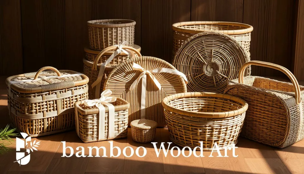 Handmade bamboo baskets for gift packaging