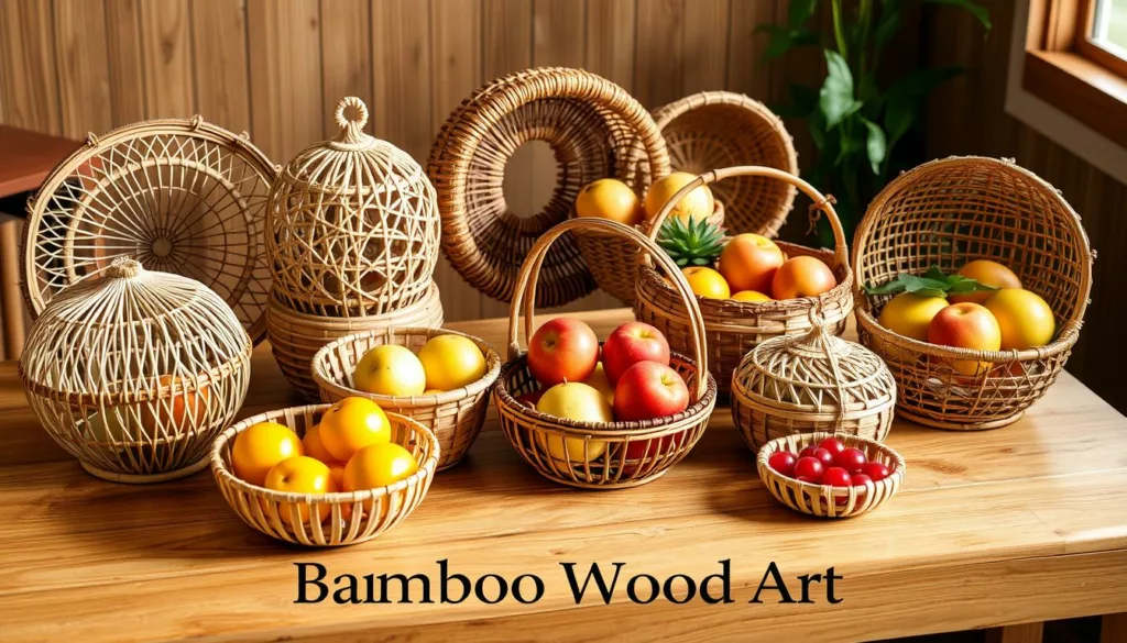 Variety of bamboo fruit baskets