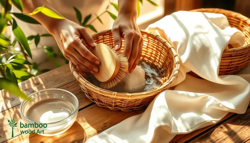 cleaning bamboo baskets